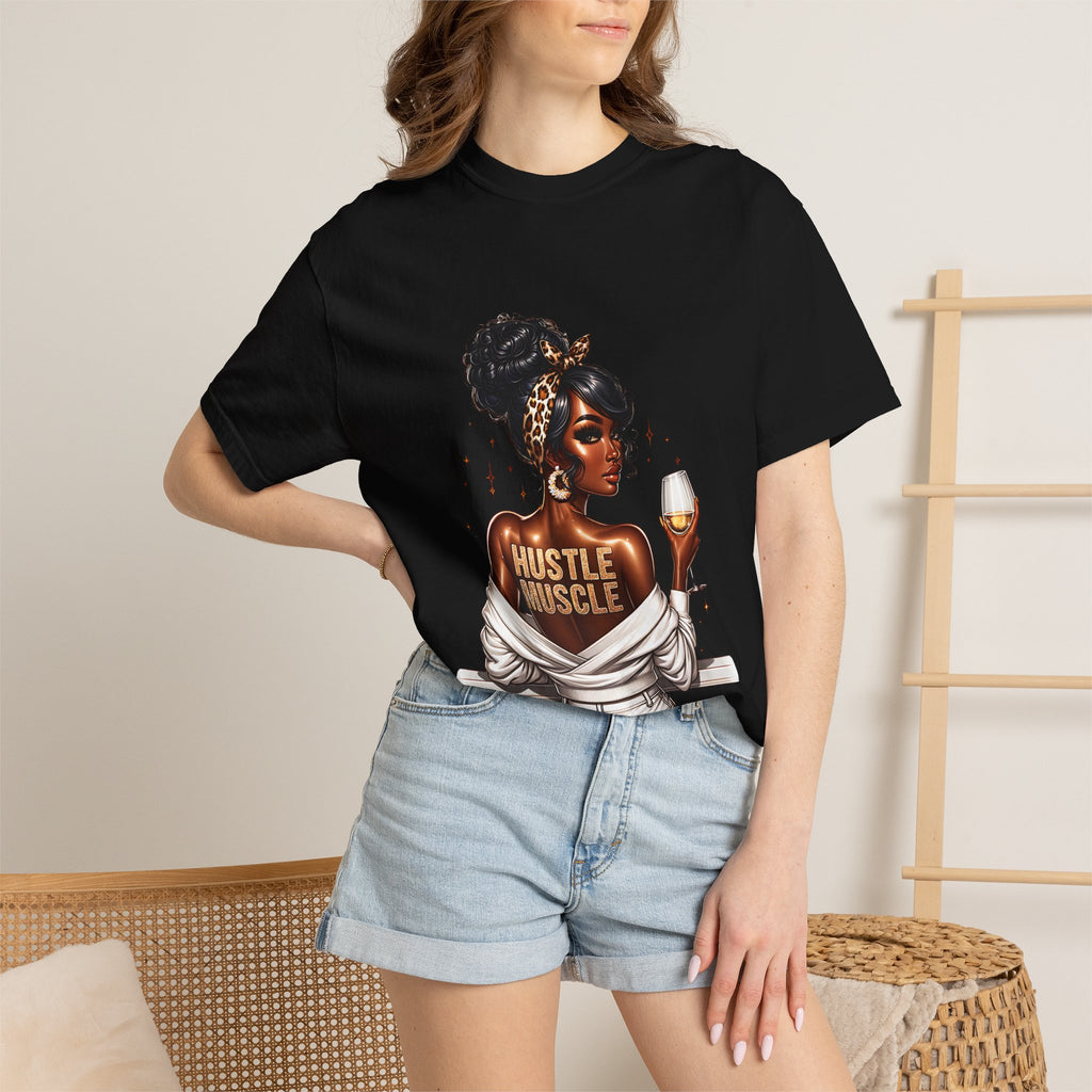Hustle Muscle Afro Chic T-Shirt — Empowered Woman Graphic Tee