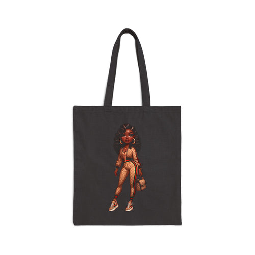 Afro Chic Girl Canvas Tote — Stylish Cotton Shopper Bag