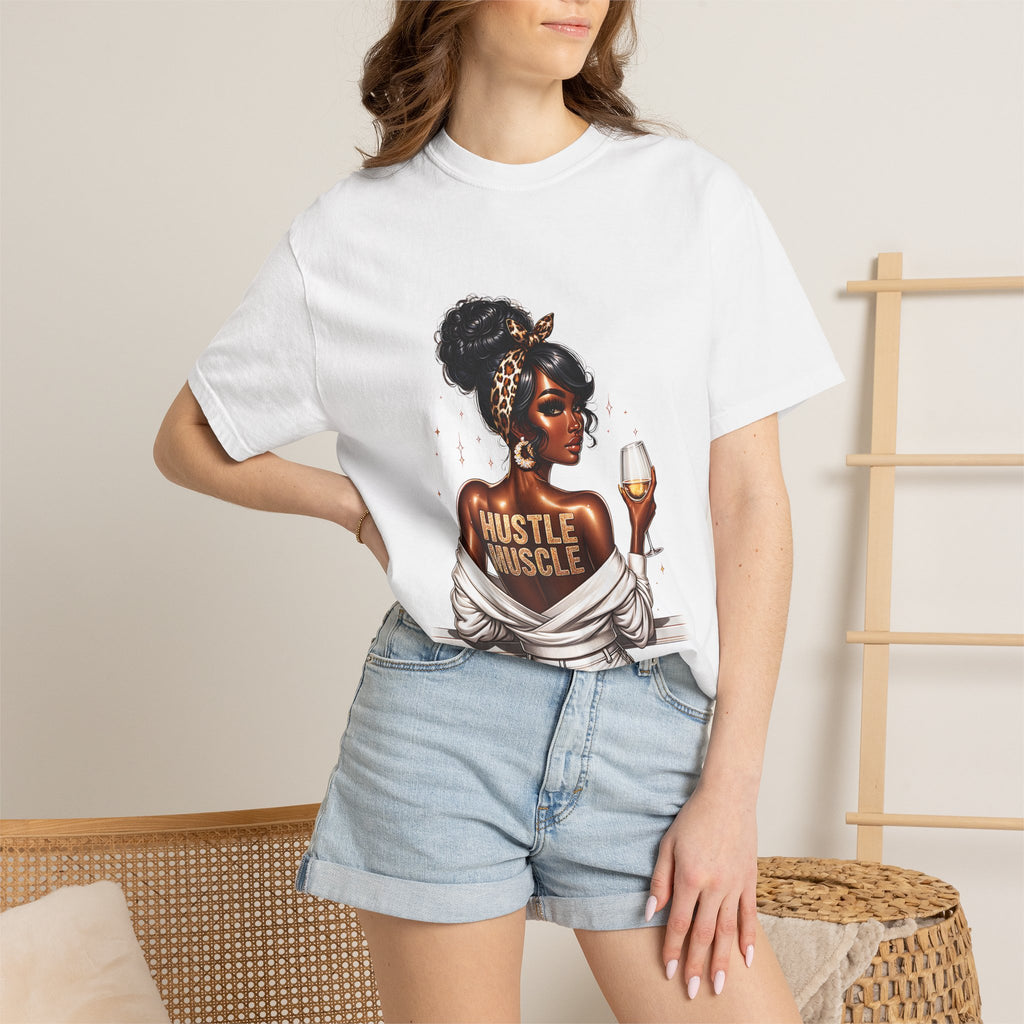 Hustle Muscle Afro Chic T-Shirt — Empowered Woman Graphic Tee