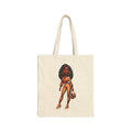 Afro Chic Girl Canvas Tote — Stylish Cotton Shopper Bag